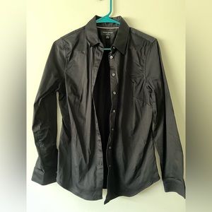 Banana Republic Factory Non-Iron Tailored Fit Dress Shirt Black 6